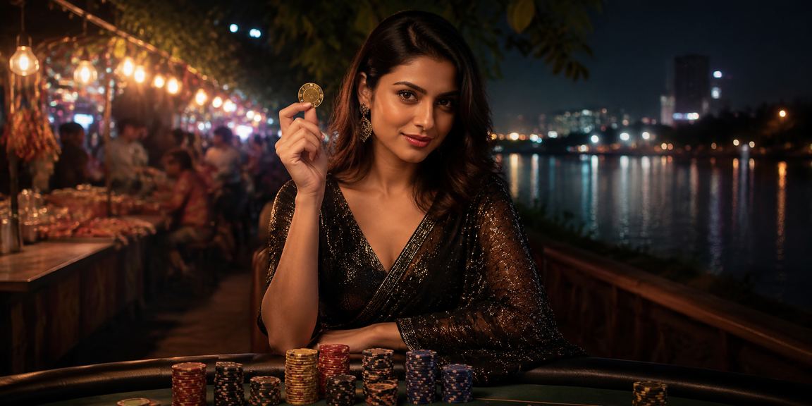 Players enjoying a poker game at a night market in Dhaka